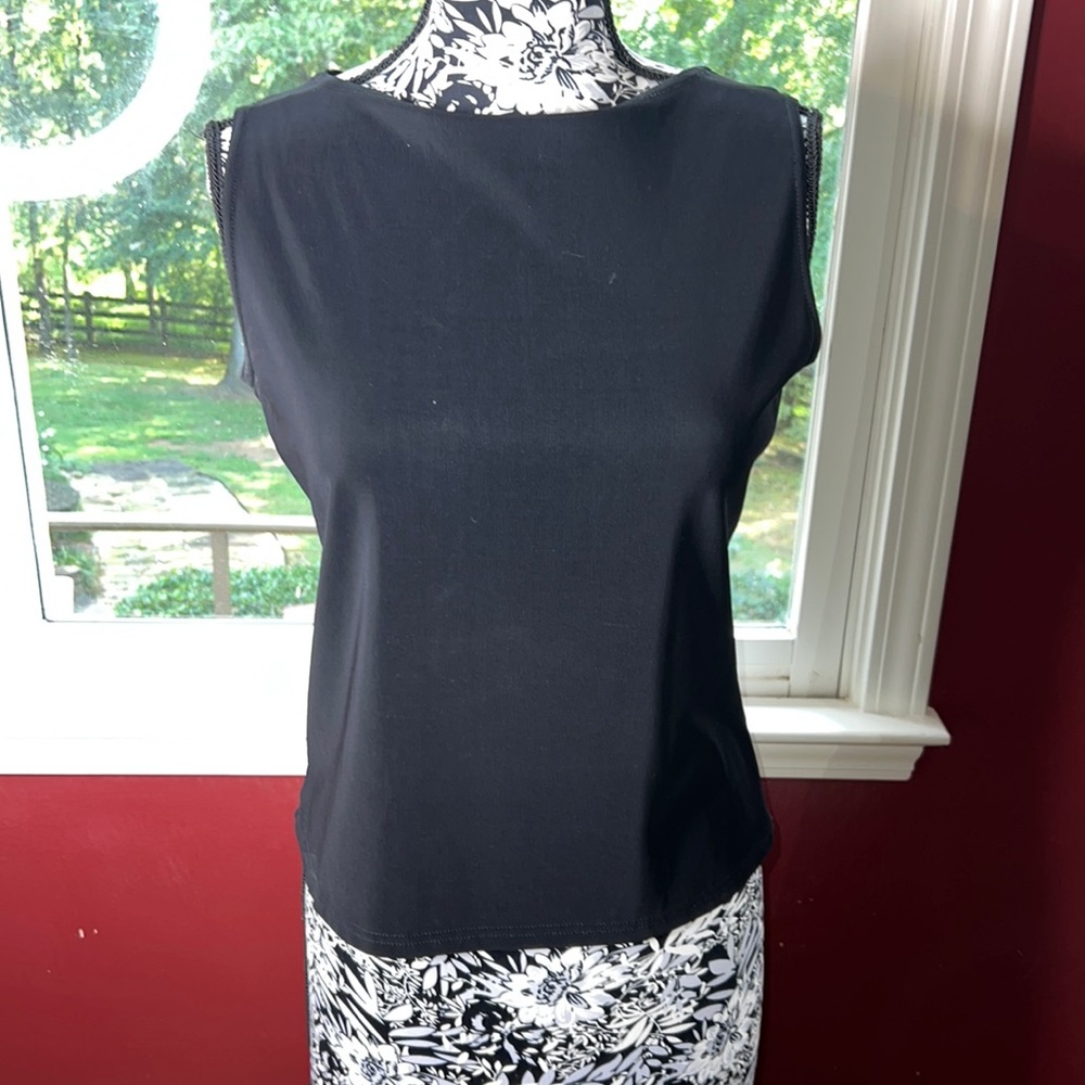 Fashion 2 Fashion Black Tank Dress Scoop Neck Women's Medium Casual